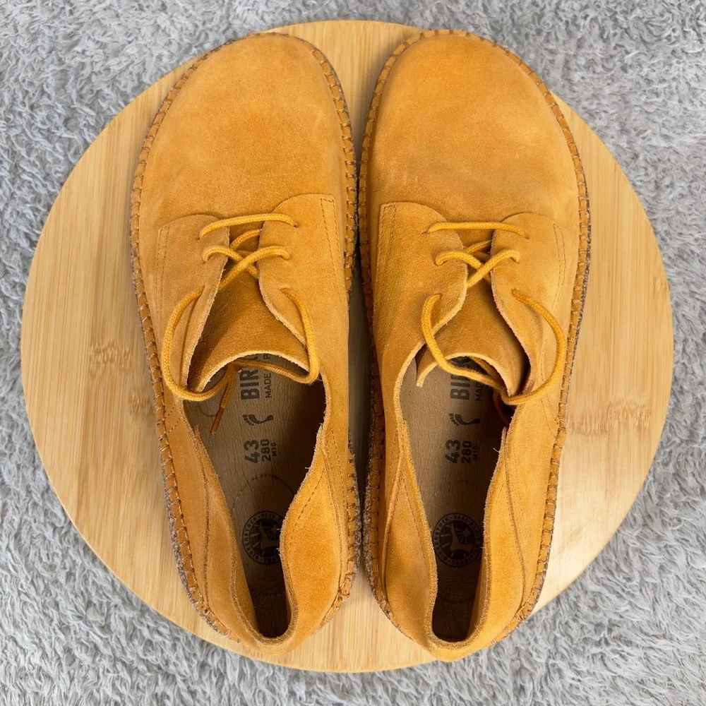 Birkenstock Gary Suede Leather Lace Up Shoes Apricot Orange Mens 10 US 43 EU
